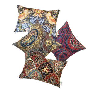 Vintage Paisley Chic Designer Fabric Cushion Cover