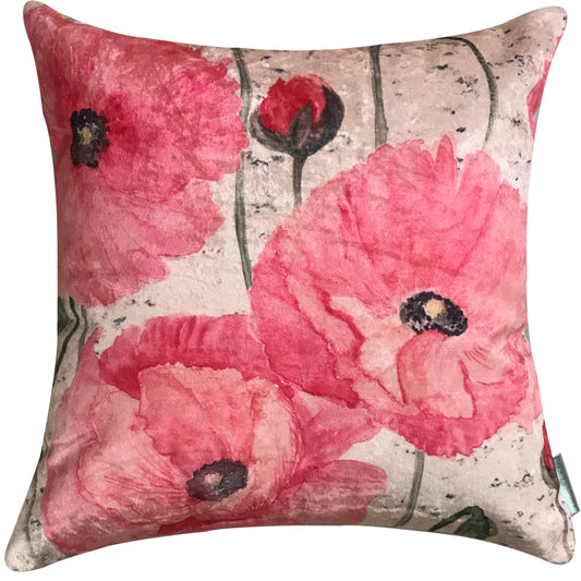 Rachel Blossom Velvet Cushion Cover (Multicolor)