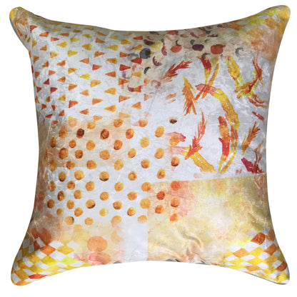 Yellow Melody Velvet Cushion Cover