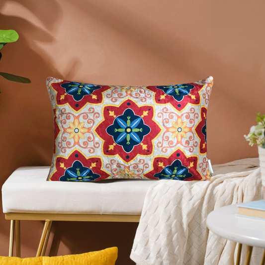 Assa Tile Crushed Velvet Cushion Cover