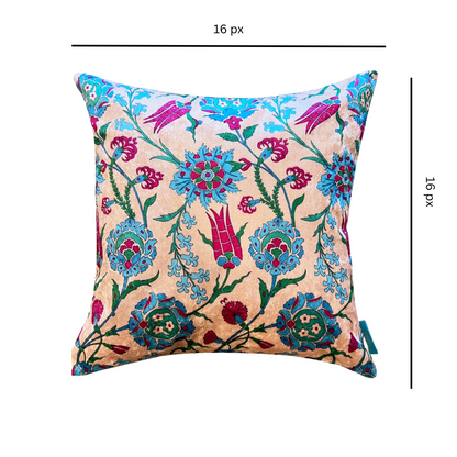 Mughal Floral Modern Chic Designer Velvet Cushion Cover 