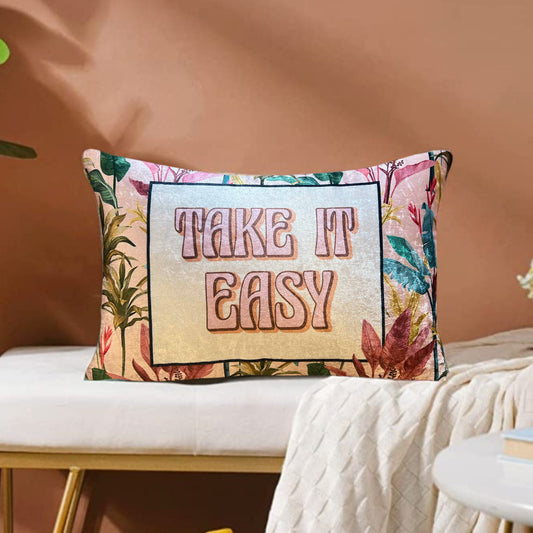 Take it Easy Modern Chic Designer Velvet Cushion Cover