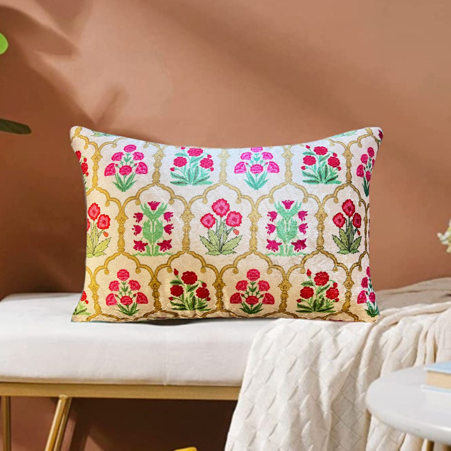 Mughal Boota Modern Chic Designer Velvet Cushion Cover 