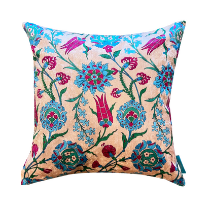 Mughal Floral Modern Chic Designer Velvet Cushion Cover