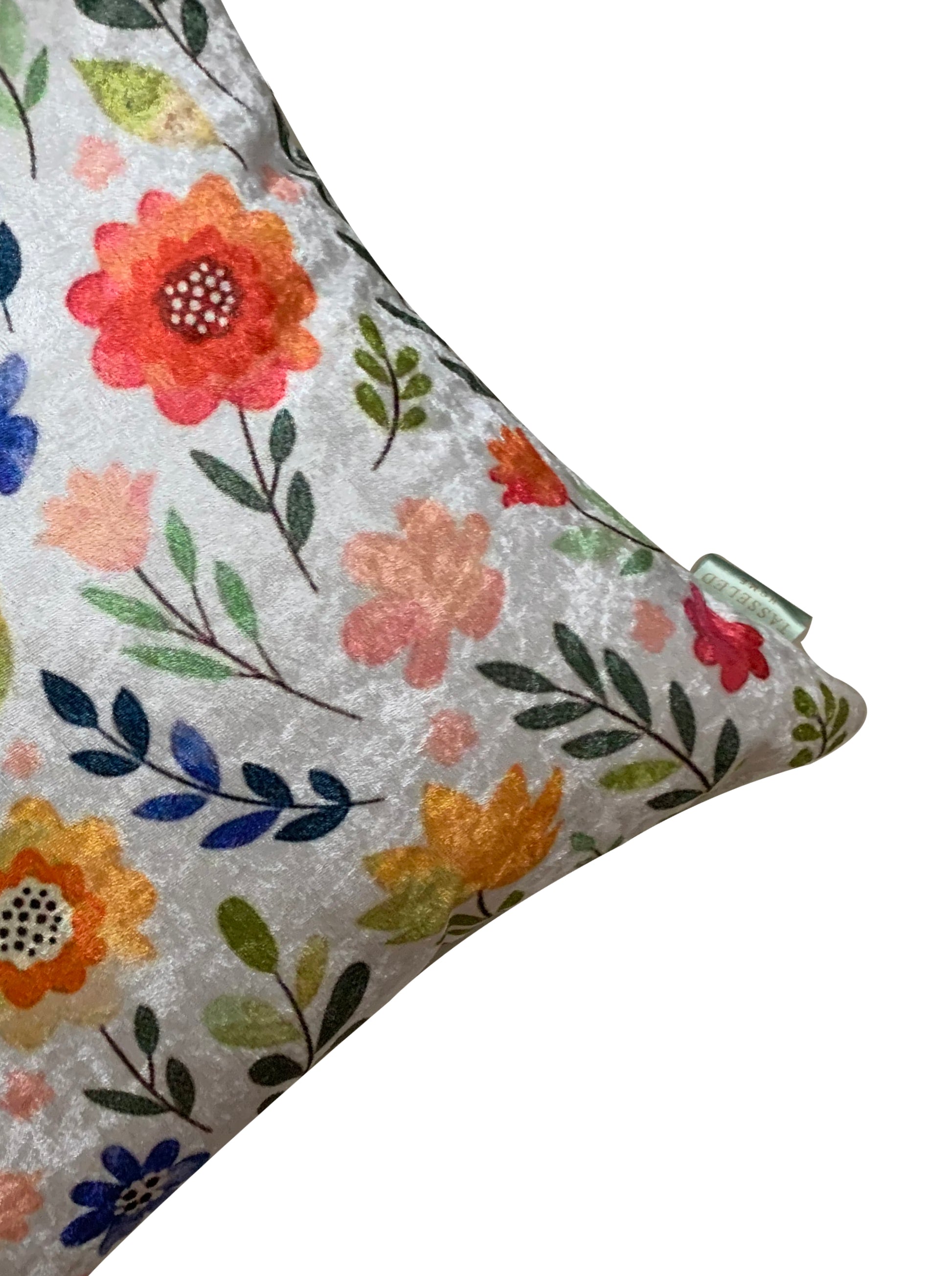 Flowery Modern Chic Designer Velvet Cushion Cover