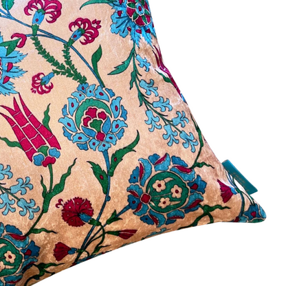 Mughal Floral Modern Chic Designer Velvet Cushion Cover 
