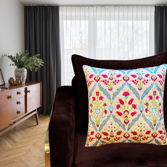 Mughal Arch Modern Chic Designer Velvet Cushion Cover
