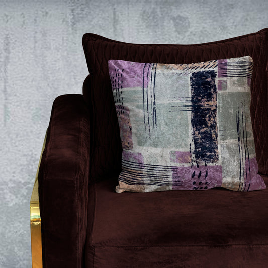 Abstract Blues Modern Chic Designer Velvet Cushion Cover