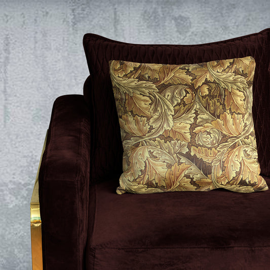 Autumn Leaves Modern Chic Designer Crushed Velvet Cushion Cover