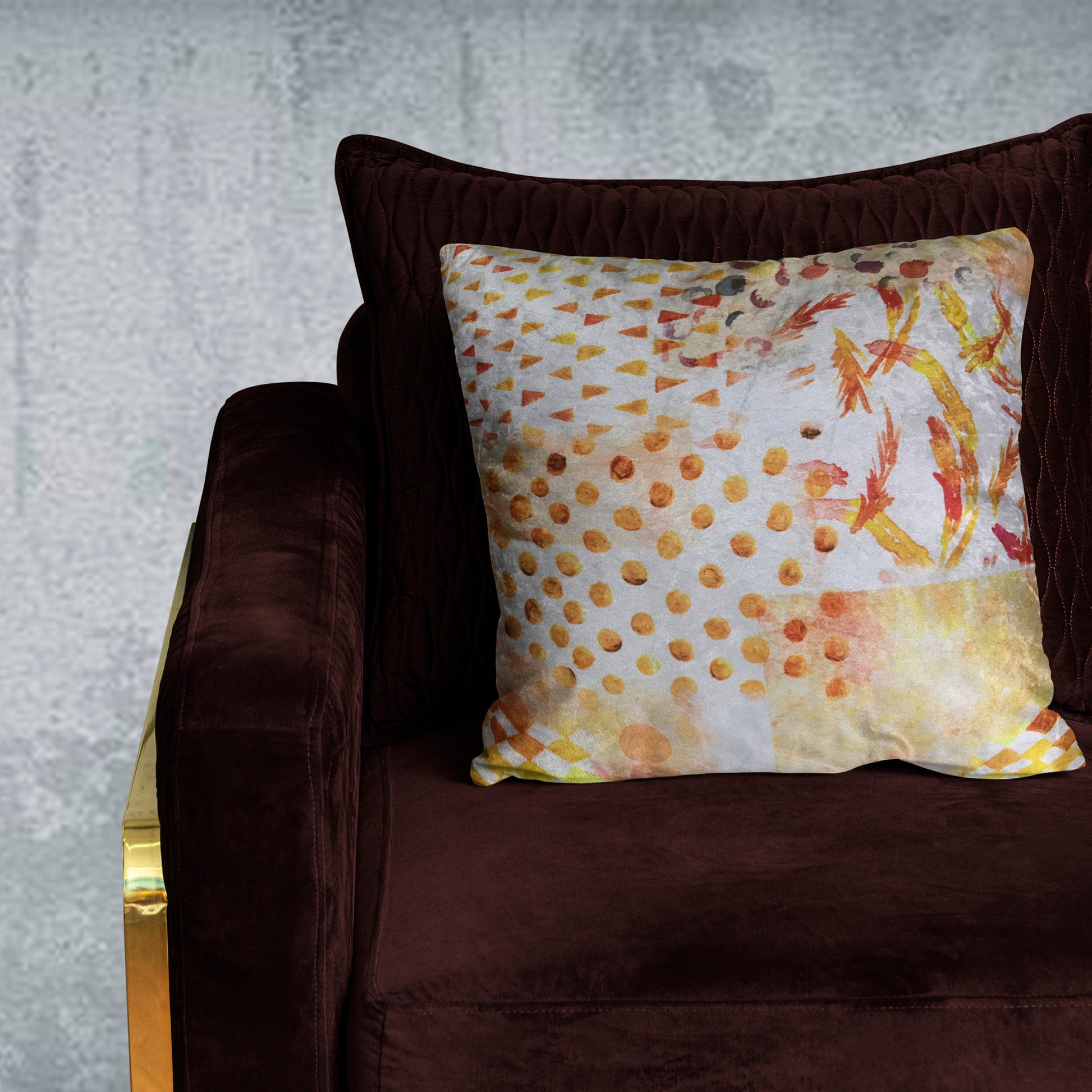 Yellow Melody Velvet Cushion Cover
