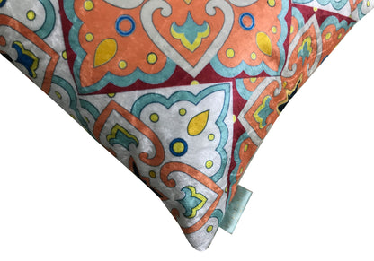 Marrakech White Moroccan Velvet Cushion Cover