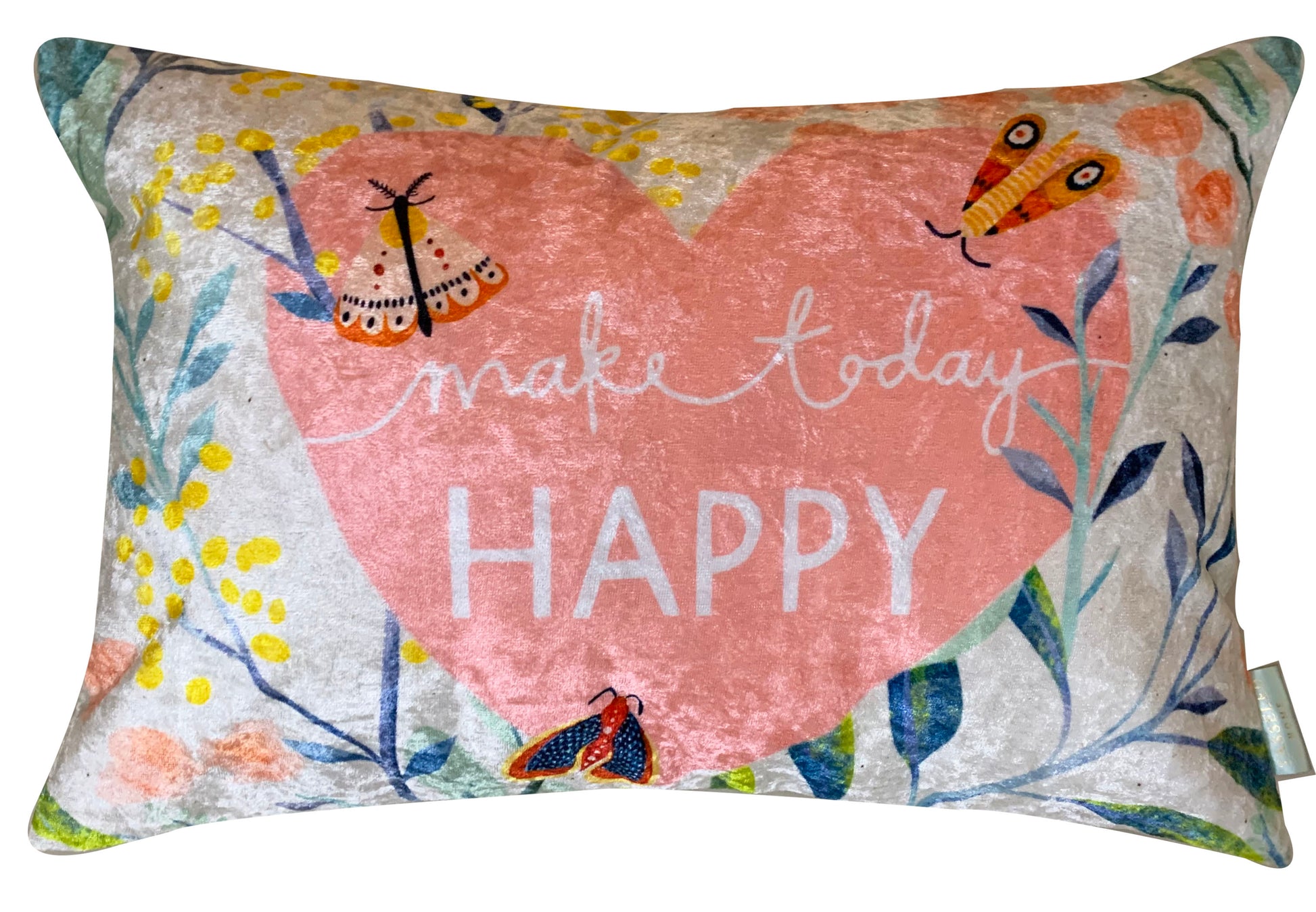 Happy Today Modern Chic Designer Velvet Cushion Cover