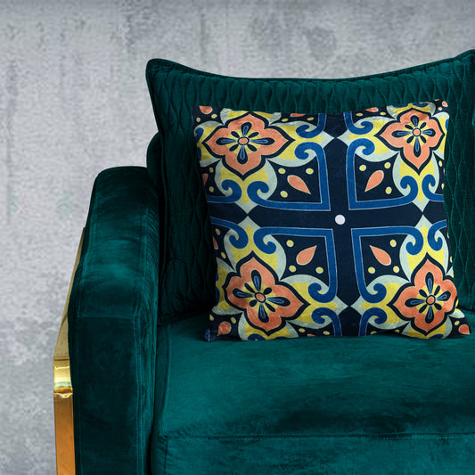 Meknes Blue Moroccan Chic Designer Velvet Cushion Cover