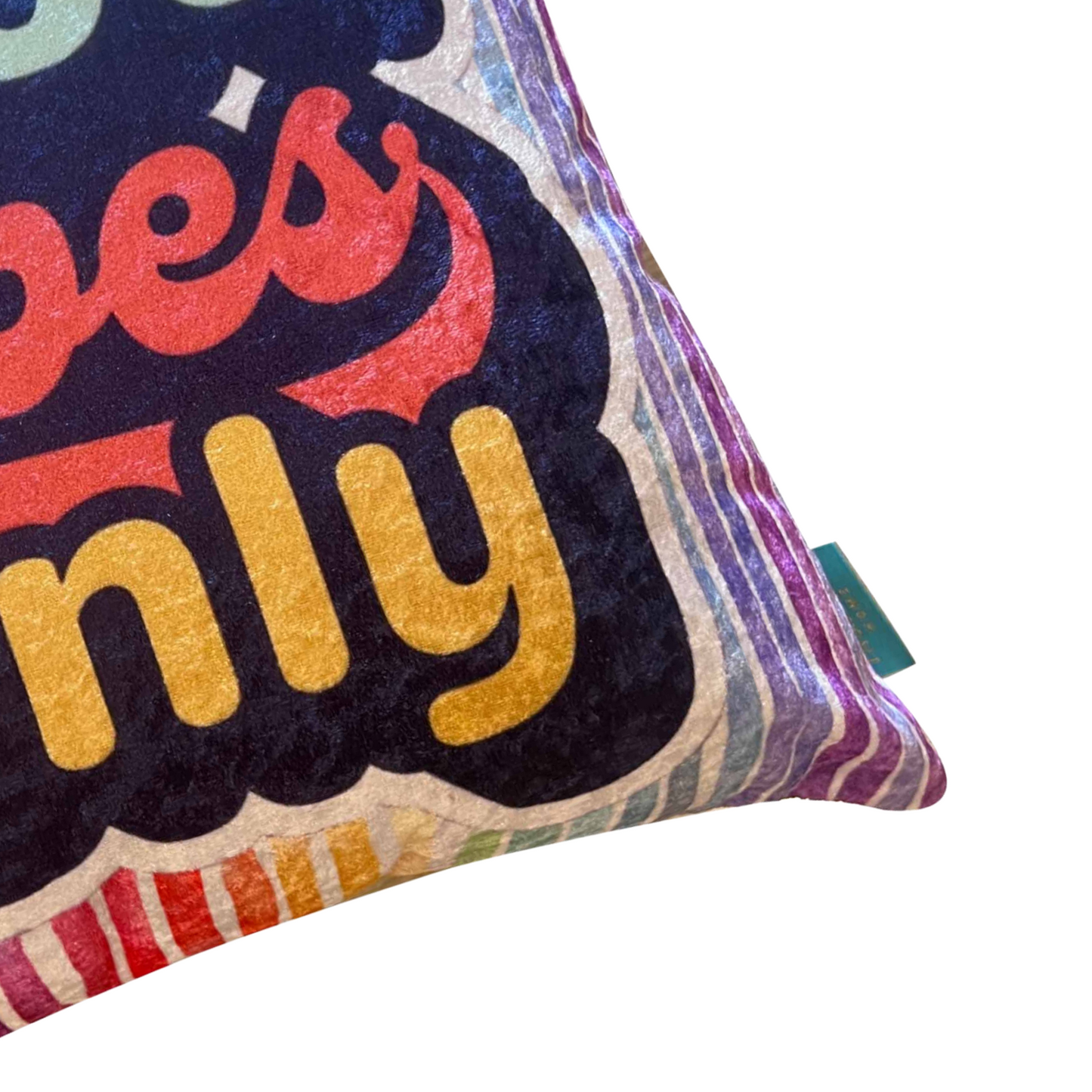 Good Vibes Modern Chic Designer Velvet Cushion Cover