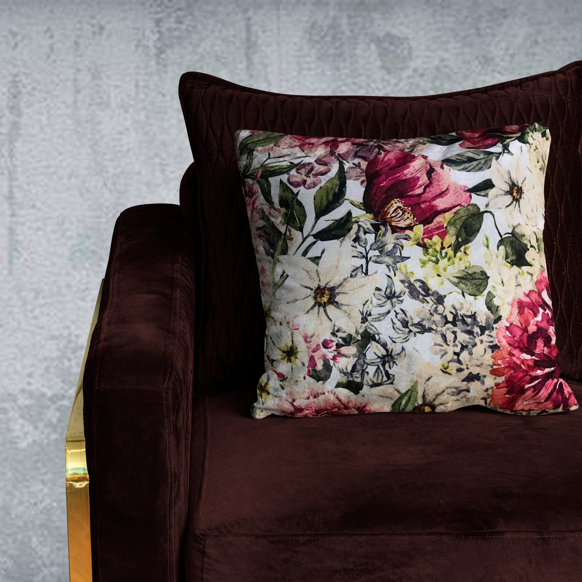 Marina Blossom Velvet Cushion Cover