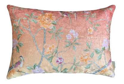 Ombre Chinoiserie Crushed Velvet Cushion Cover