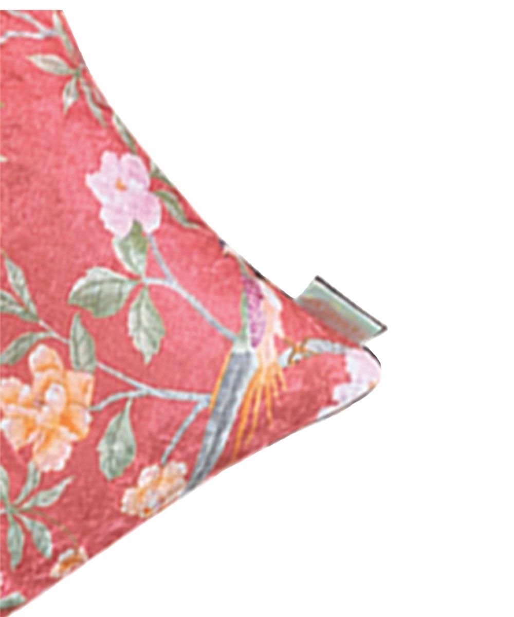 Blush Chinoiserie Crushed Velvet Cushion Cover