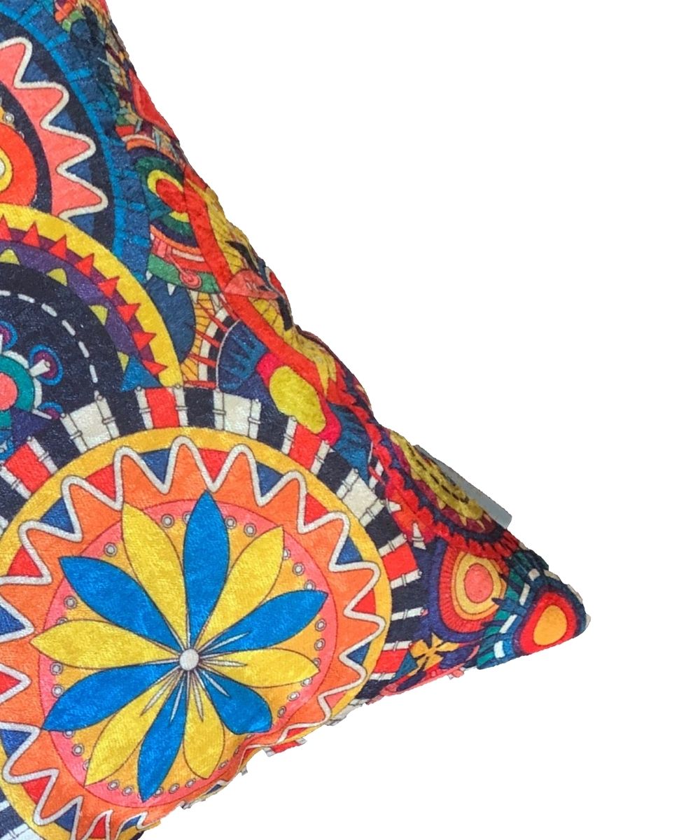 Circus Wheels Crushed Velvet Cushion Cover