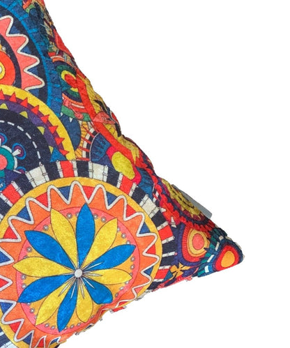 Circus Wheels Crushed Velvet Cushion Cover