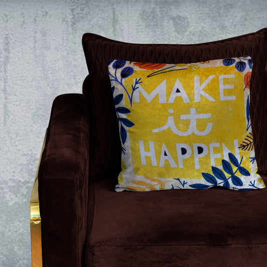 Make It Happen Modern Chic Designer Velvet Cushion Cover