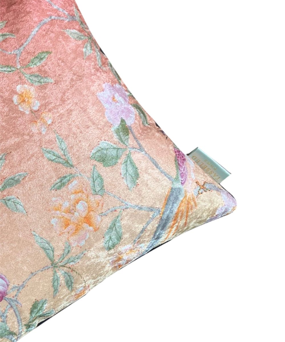 Ombre Chinoiserie Crushed Velvet Cushion Cover