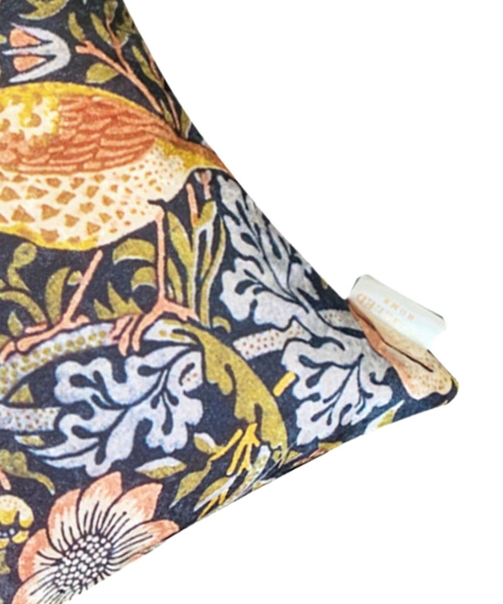 Vintage Bird Crushed Velvet Cushion Cover
