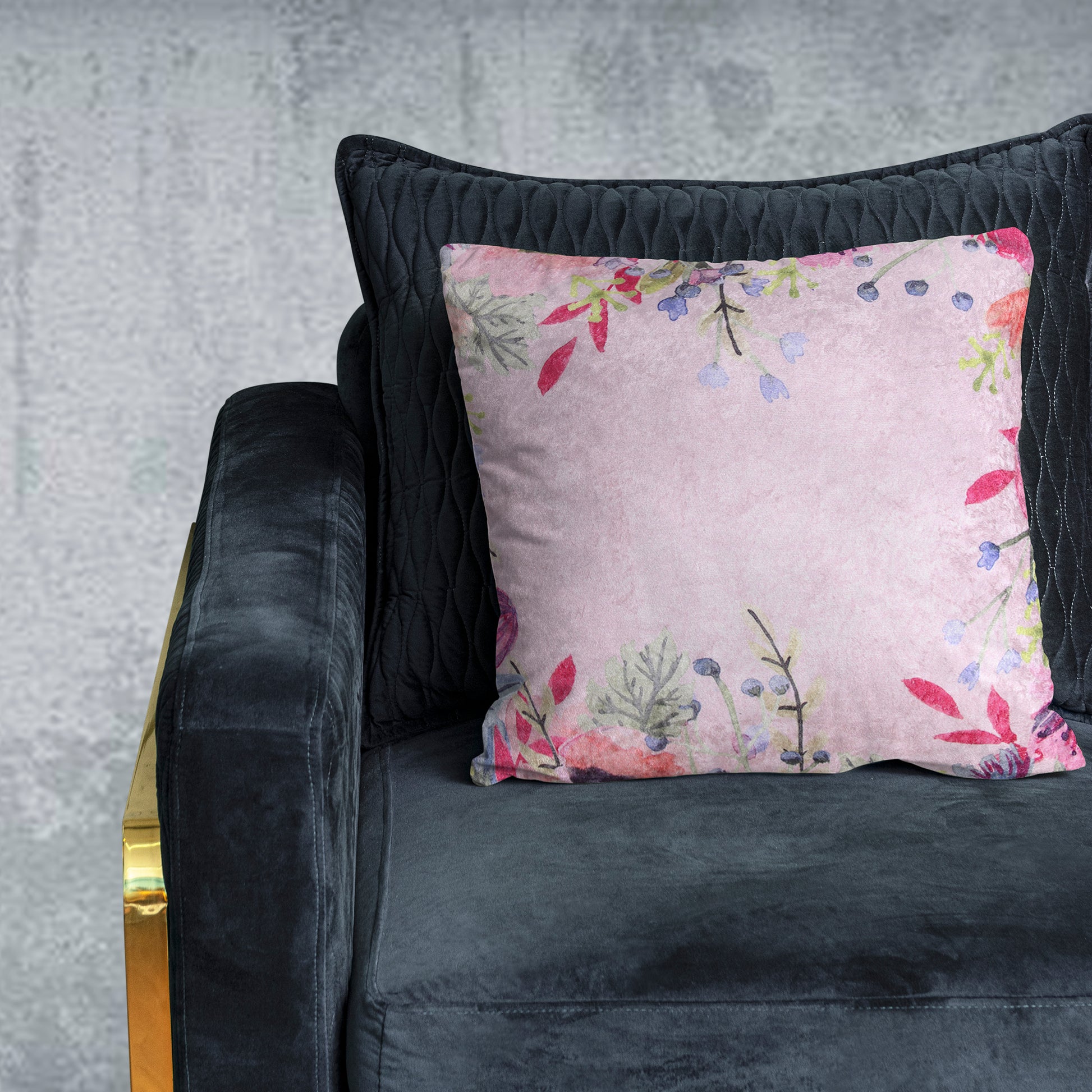 Spring Blossom Crushed Velvet Cushion Cover 