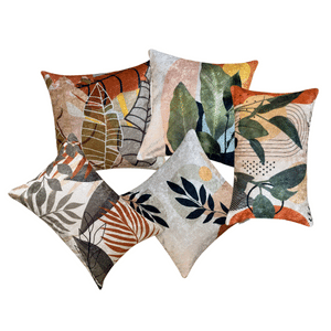 Twig Leaf Modern Chic Designer Velvet Cushion Cover