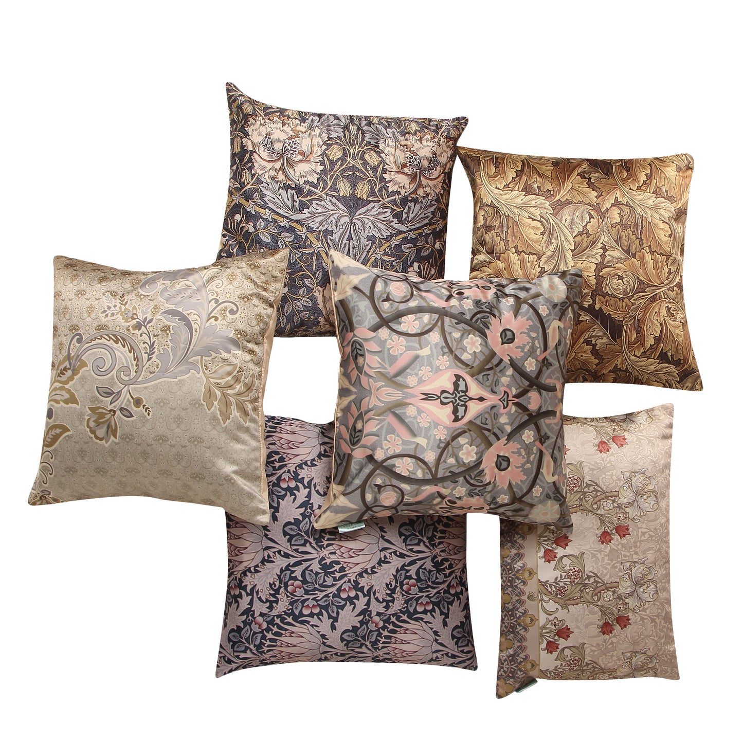 Golden Flower Modern Chic Designer Crushed Velvet Cushion Cover