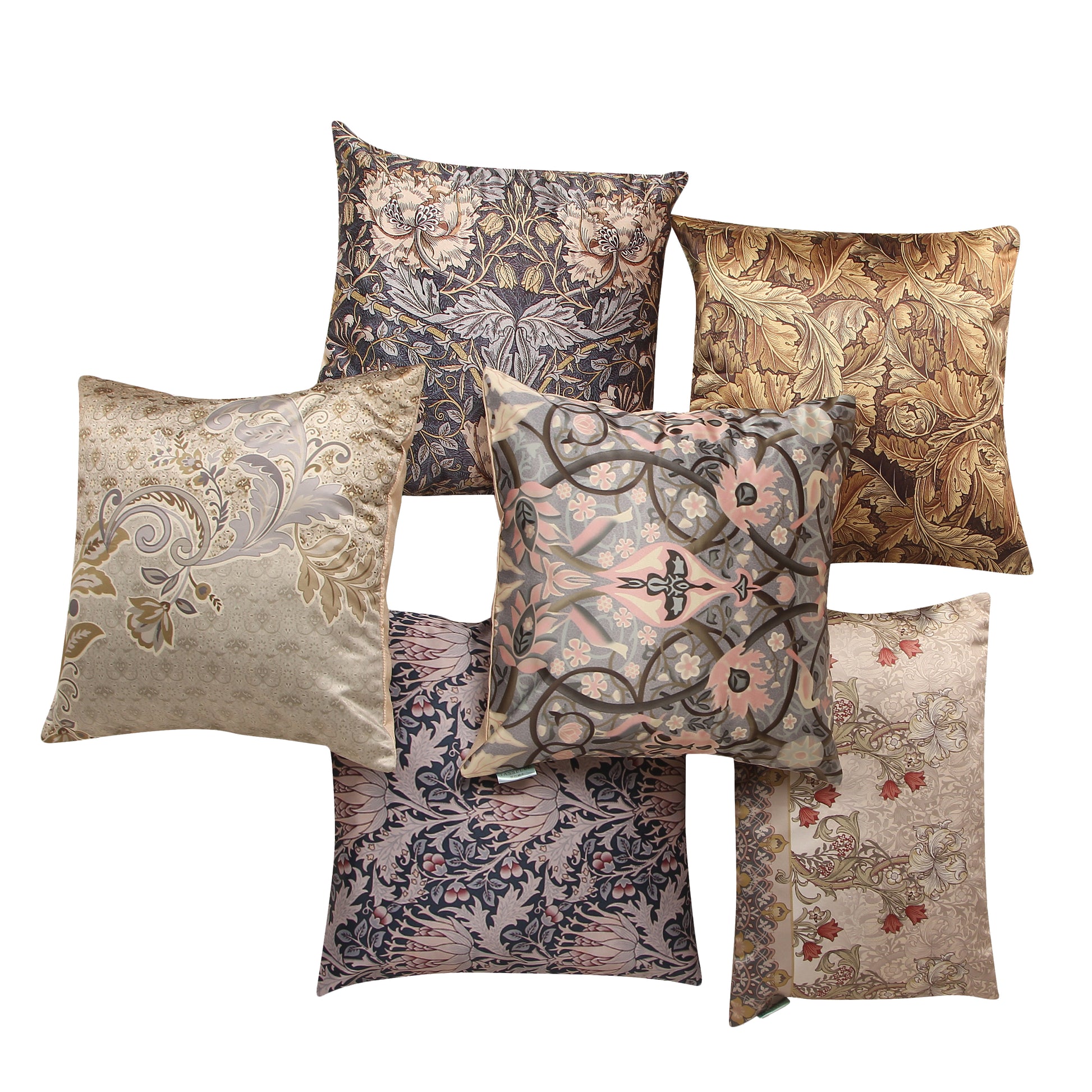 Golden Flower Modern Chic Designer Crushed Velvet Cushion Cover