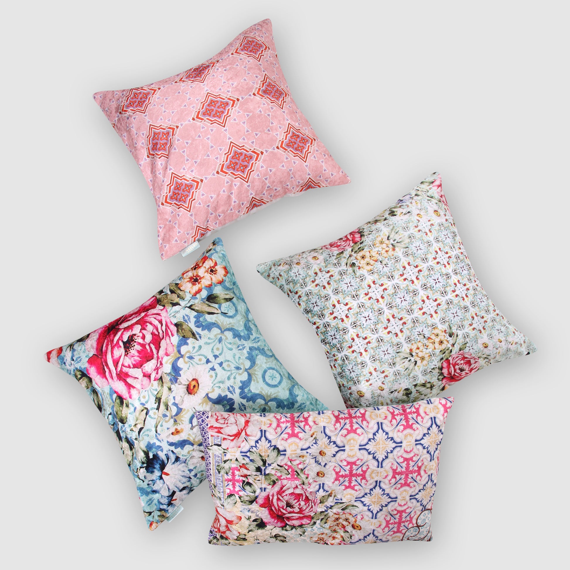 Kaleidoscope Crushed Velvet Cushion Cover