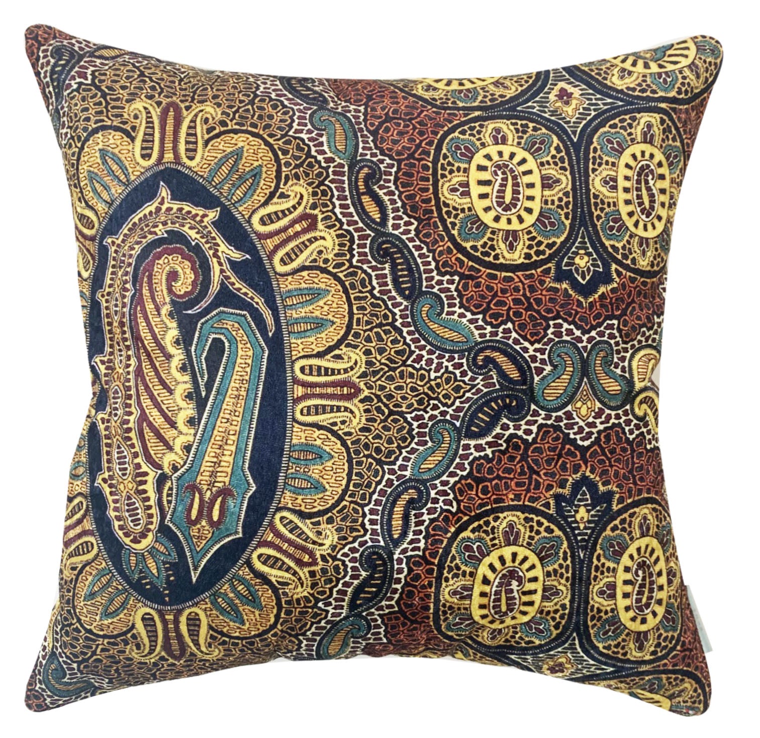 Vintage Paisley Chic Designer Fabric Cushion Cover