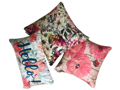 Marina Blossom Velvet Cushion Cover