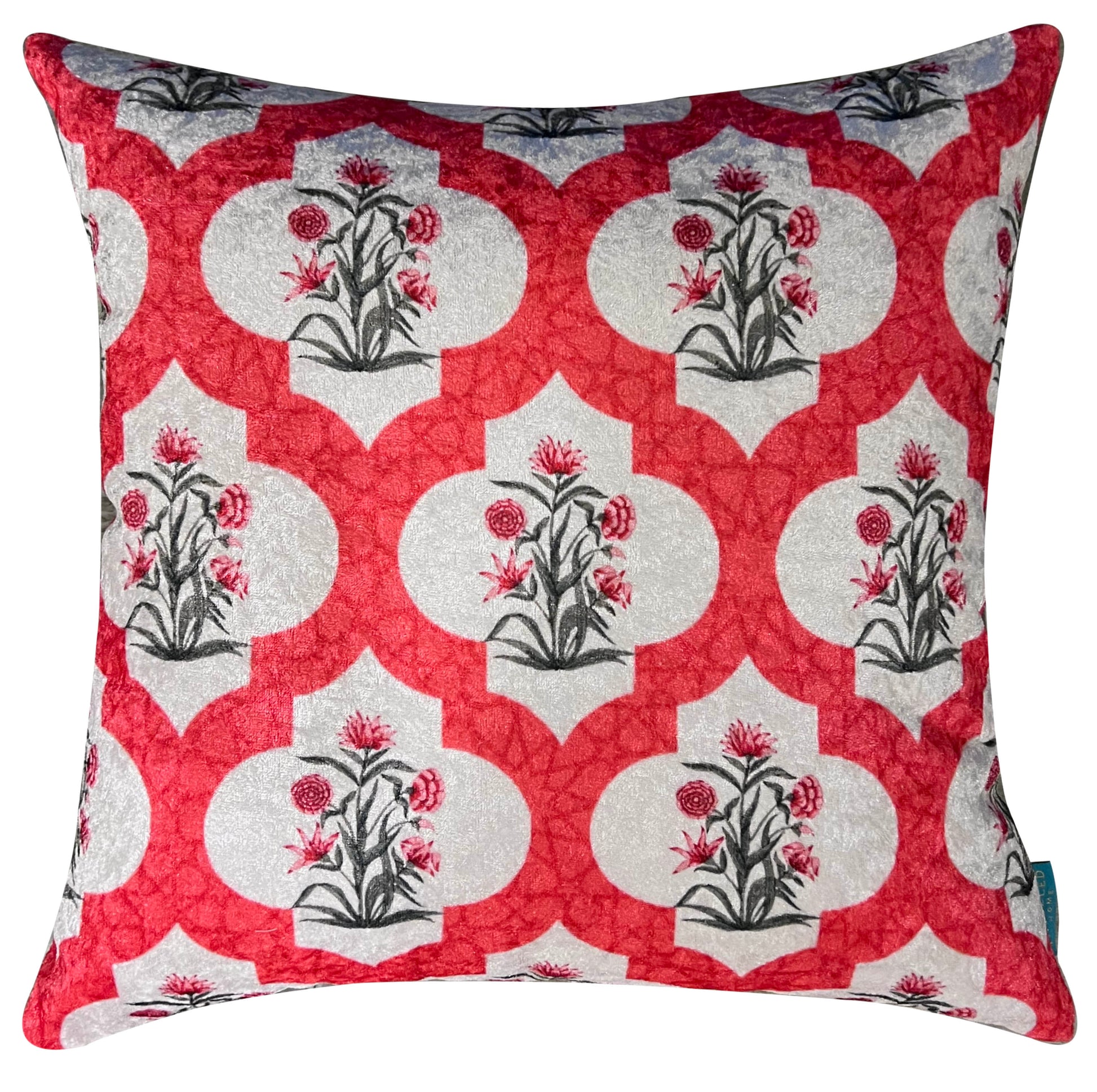 Jaali Pink Modern Chic Designer Velvet Cushion Cover
