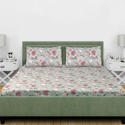 Meer Fine Cotton Block Print King Size Bedsheet