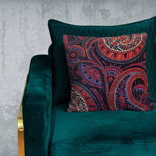 Vintage Rust Chic Designer Fabric Cushion Cover