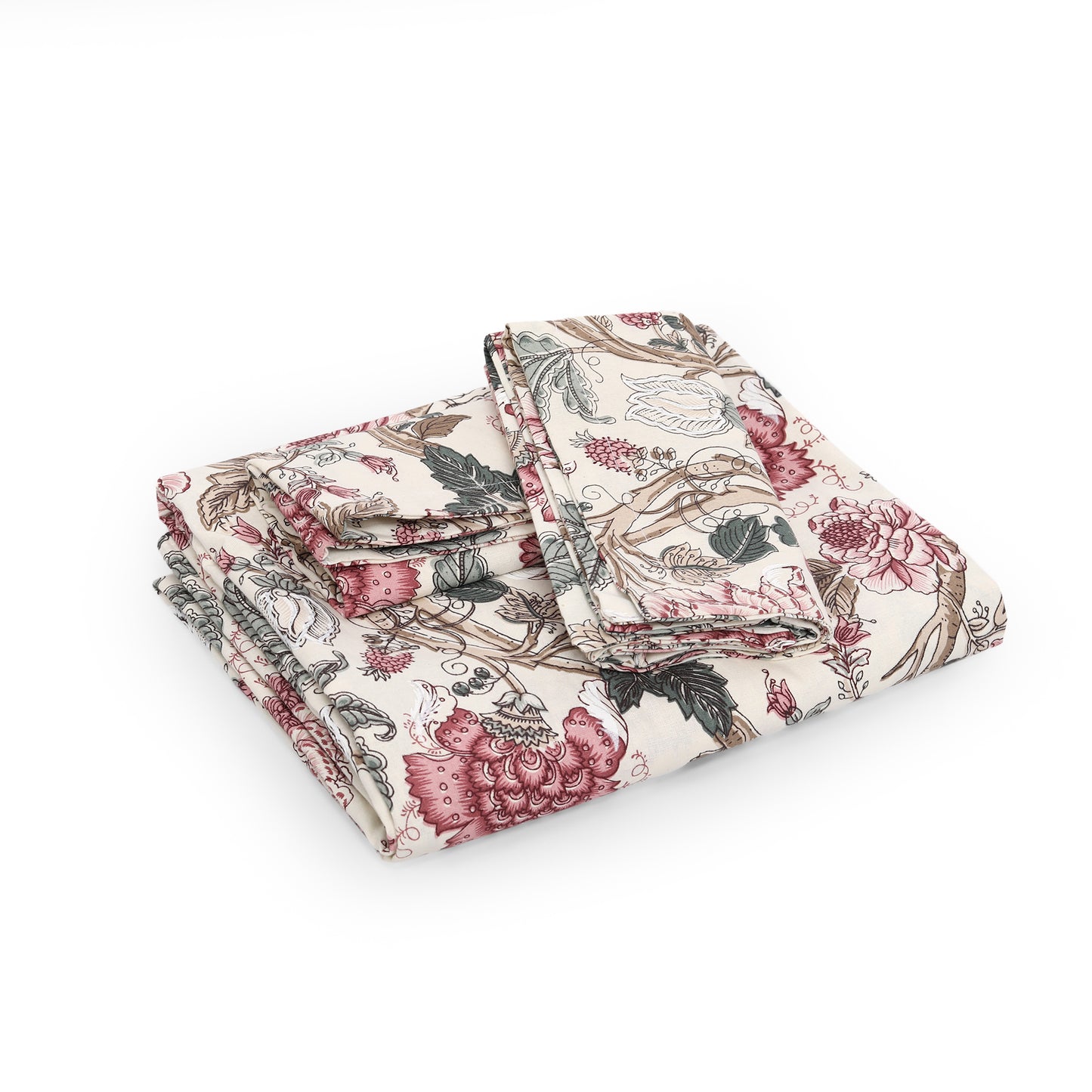 Fiza Fine Cotton Block Print King Size Bedsheet