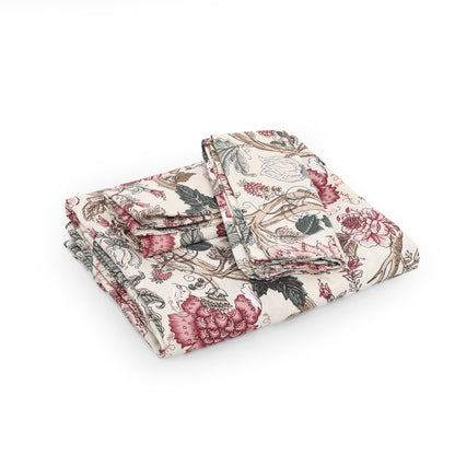 Fiza Fine Cotton Block Print King Size Bedsheet