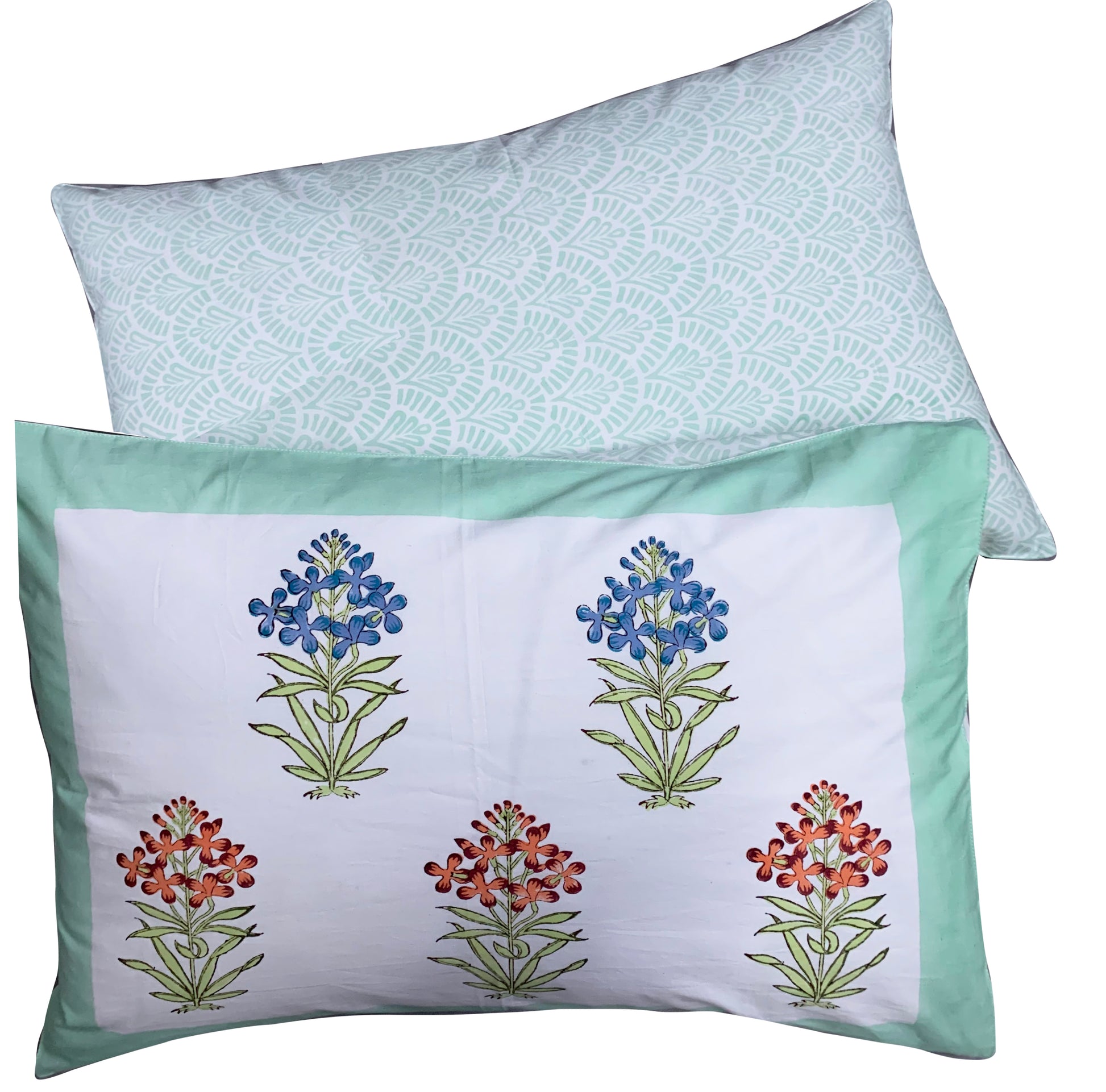 Heena Premium Cotton Block Print King Size Bedsheet + 2 Pillow Covers
