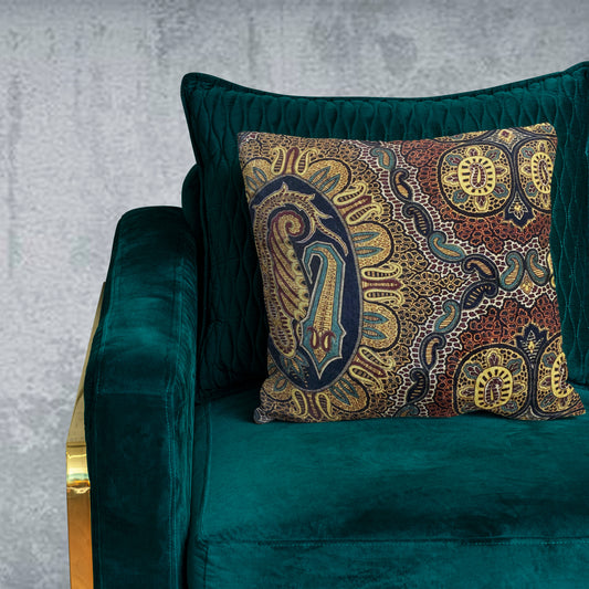 Vintage Paisley Chic Designer Fabric Cushion Cover