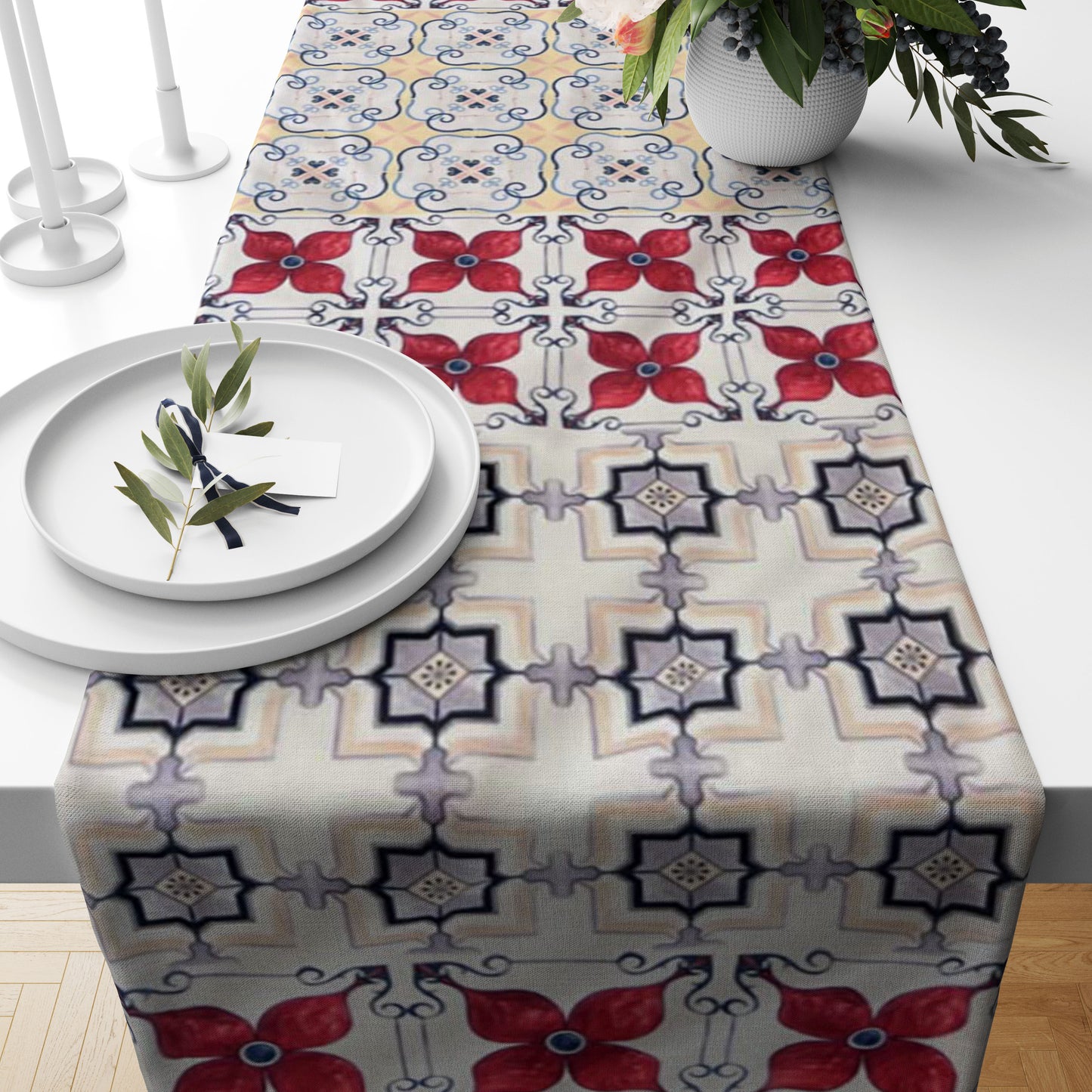 Multicolor Tile Table Runner 
