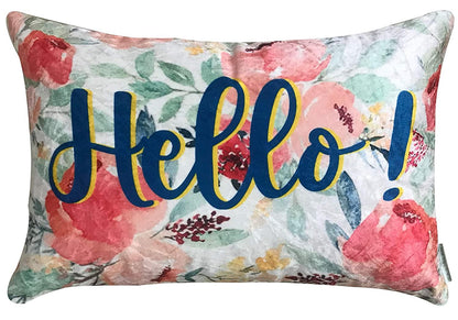 Happy Hello Crushed Velvet Cushion Cover