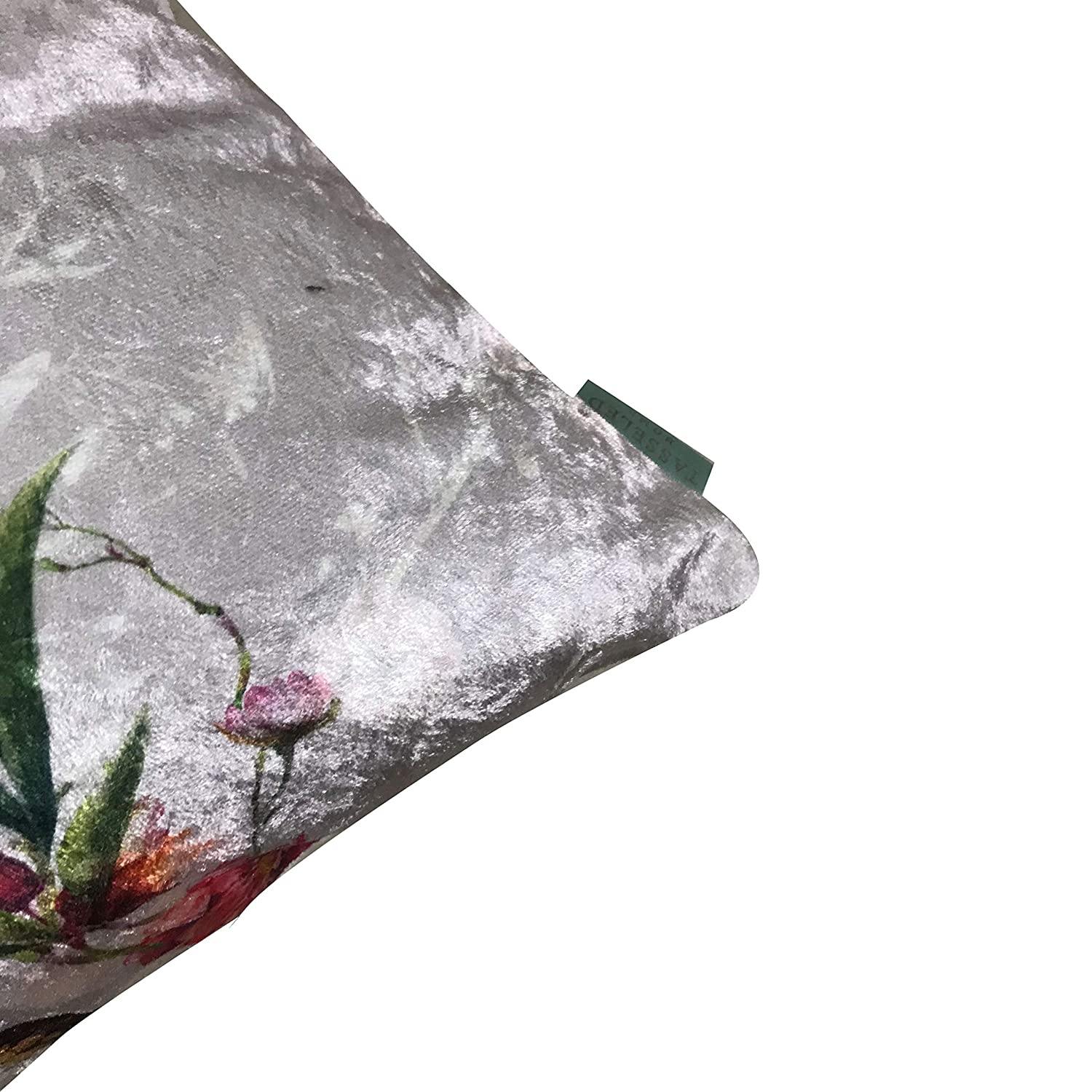 Emma Blossom Modern Chic Designer Floral Velvet Cushion Cover