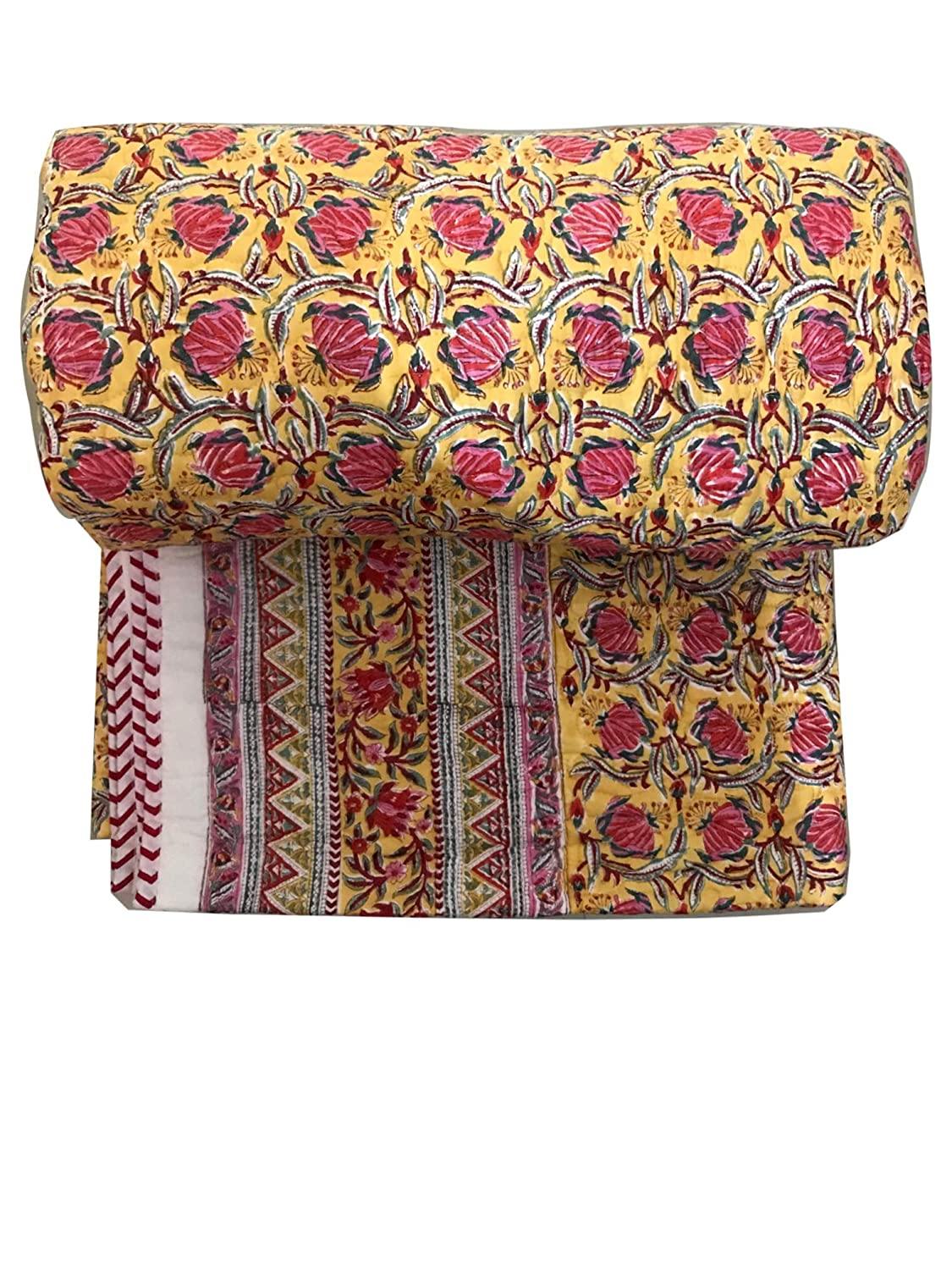 Kohinoor Pure Cotton Hand Block Print Multicoloured AC Duvet