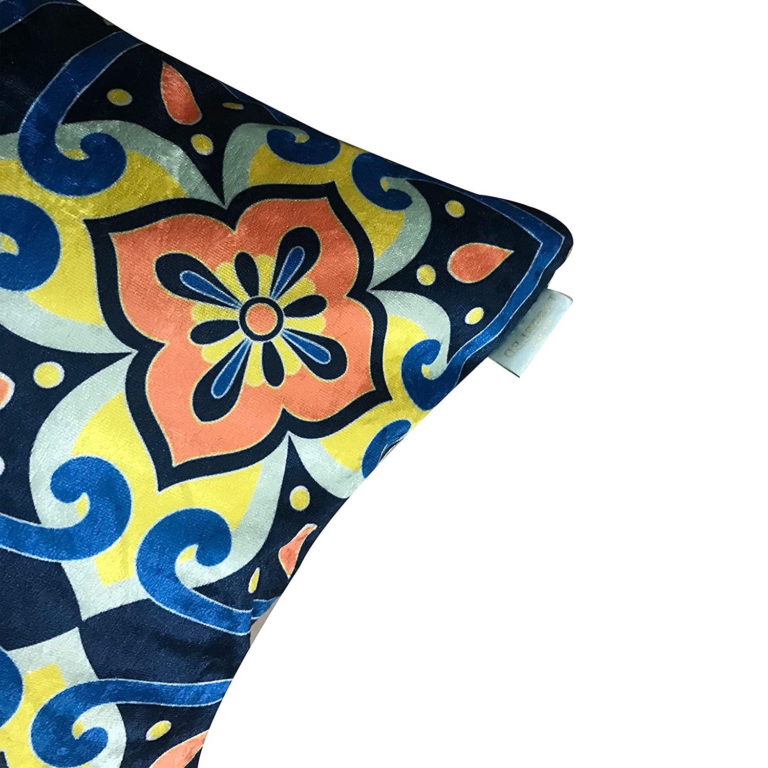 Meknes Blue Moroccan Chic Designer Velvet Cushion Cover