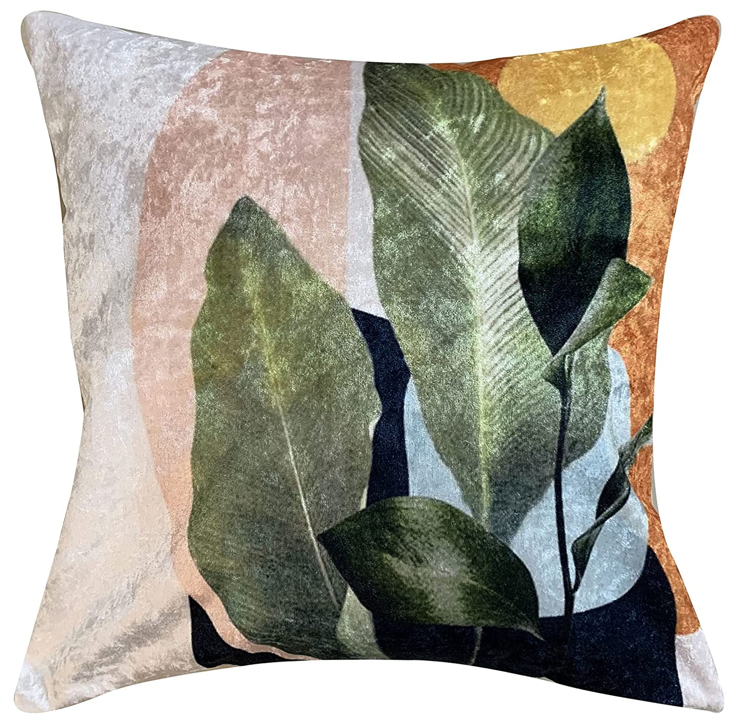 Twig Palm Modern Designer Velvet Cushion Cover