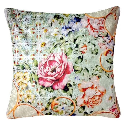 Peony Love Modern Crushed Velvet Cushion Cover 