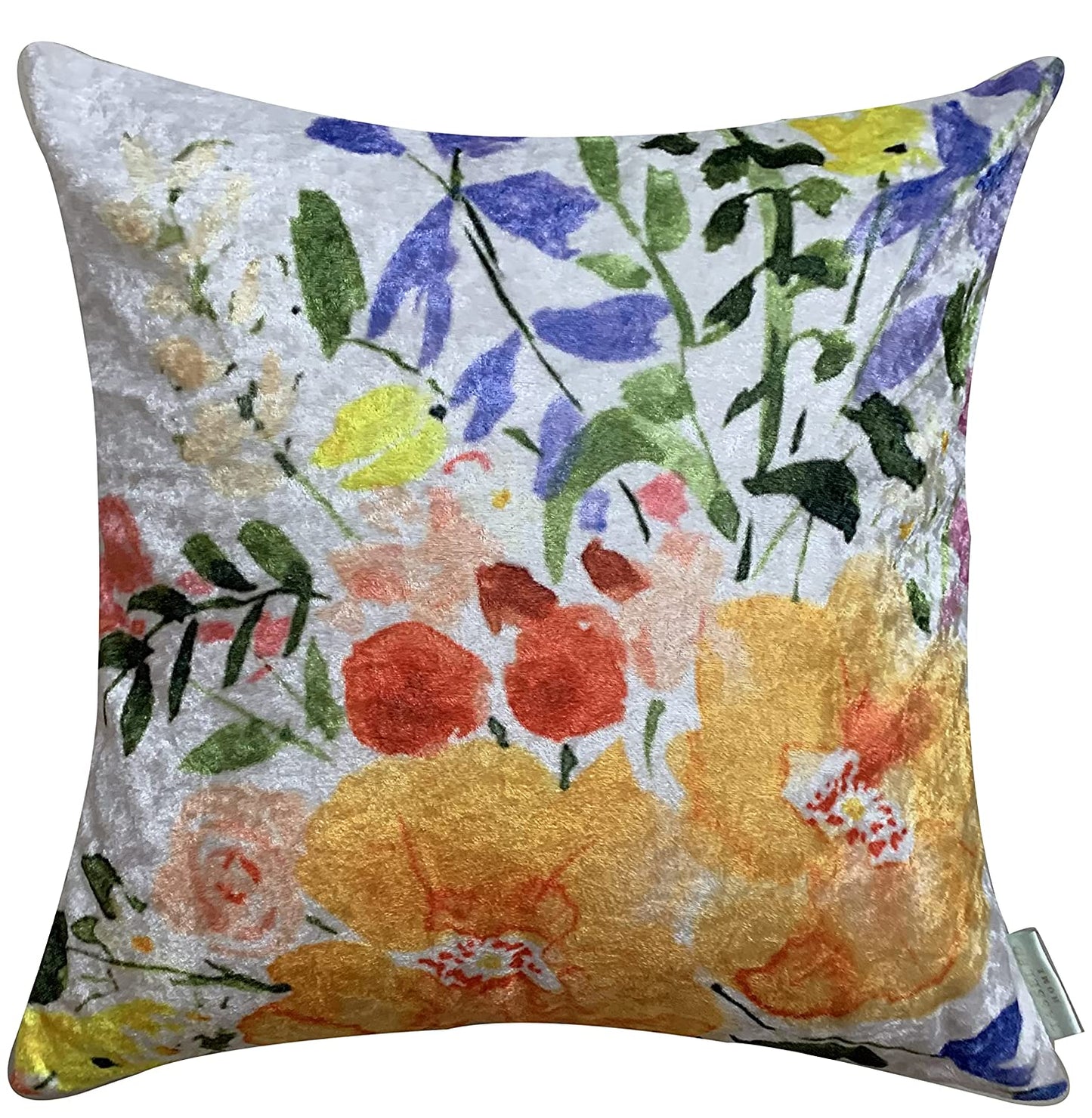 Flowery Strokes Modern Chic Designer Velvet Cushion Cover