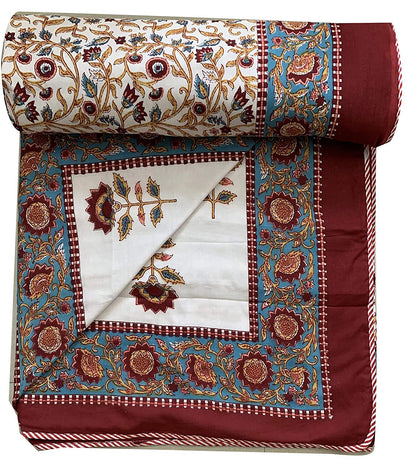 Firdaus Cotton Hand Block Reversible Dohar