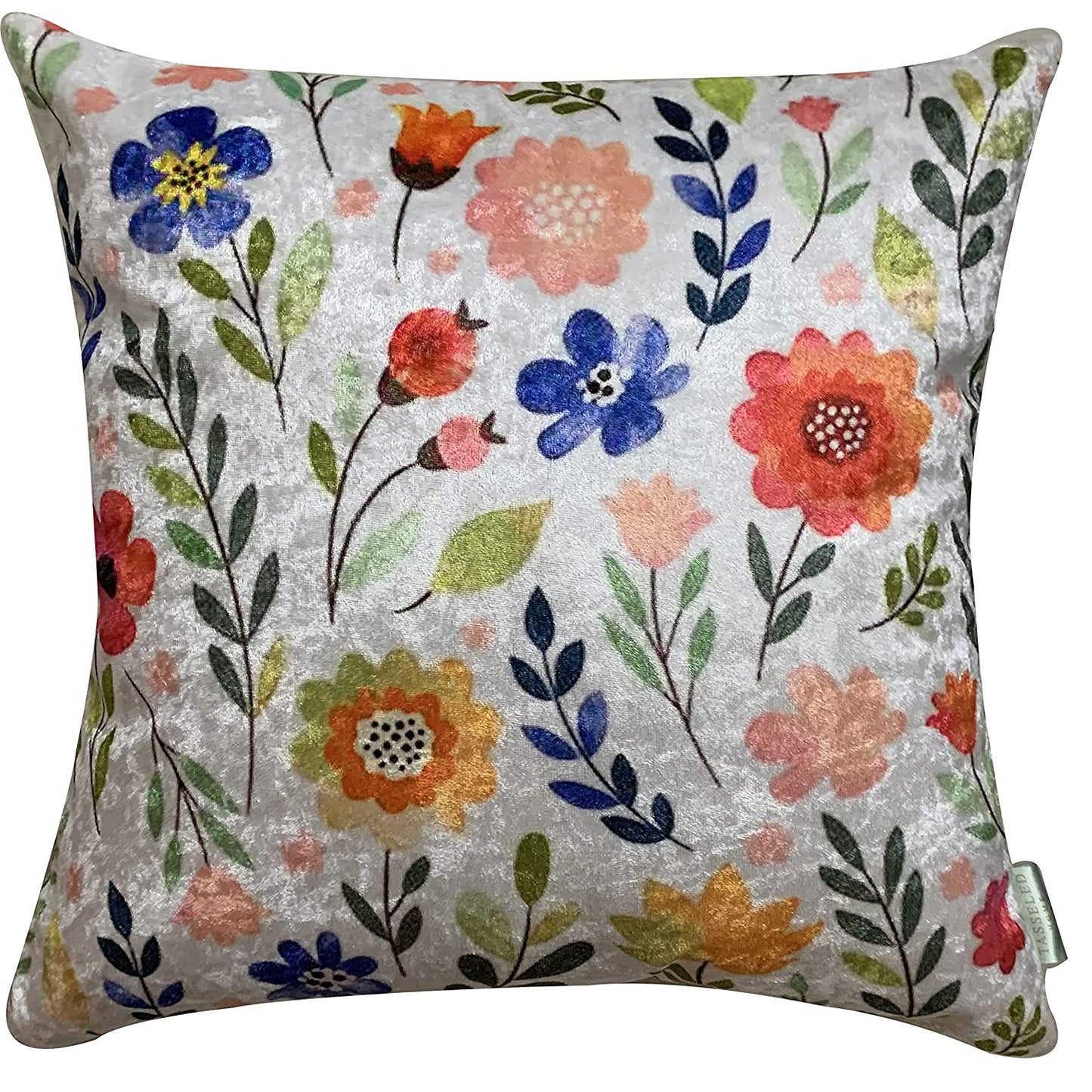 Blooming Dales Flowery Modern Chic Designer Velvet Cushion Cover